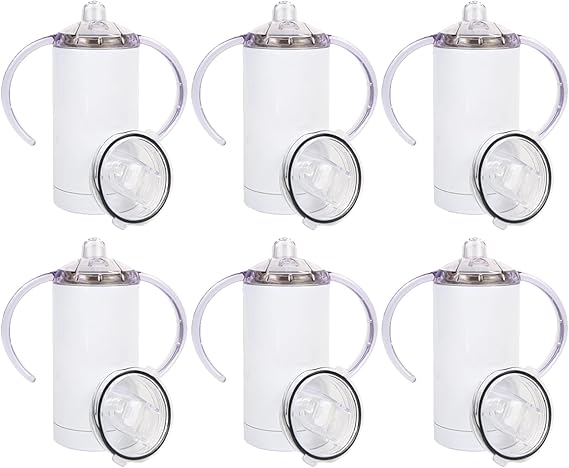 24 Pack Sublimation Blanks Sippy Cup Baby Bottle with Handles