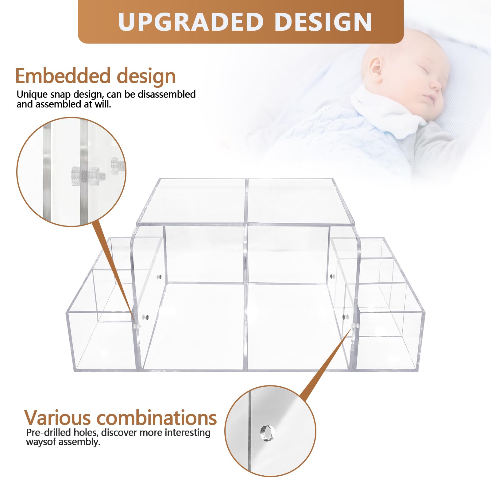 Acrylic Diaper Caddy Organizer for Changing Table