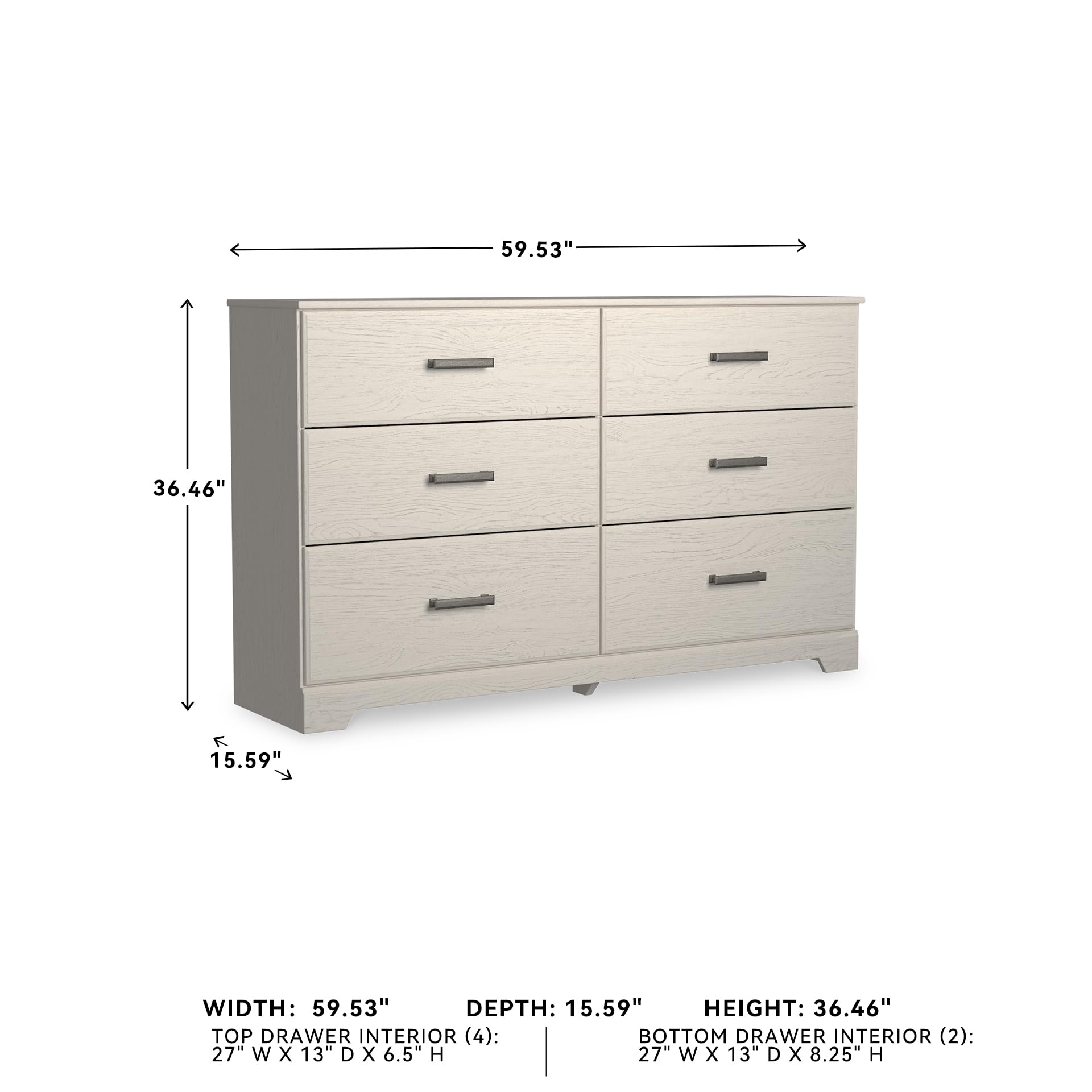 6 Drawer Dresser White Modern Scandinavian Style