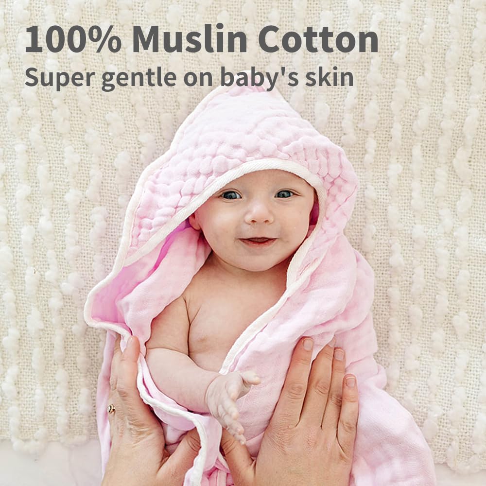 Bath Towel - 9 Layers 100% Cotton Muslin, Super Quick Dry, Medical