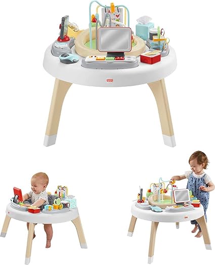 Baby to Toddler Toy 2-In-1 Sit-To-Stand Activity Center with Music Lights and Spiral Ramp