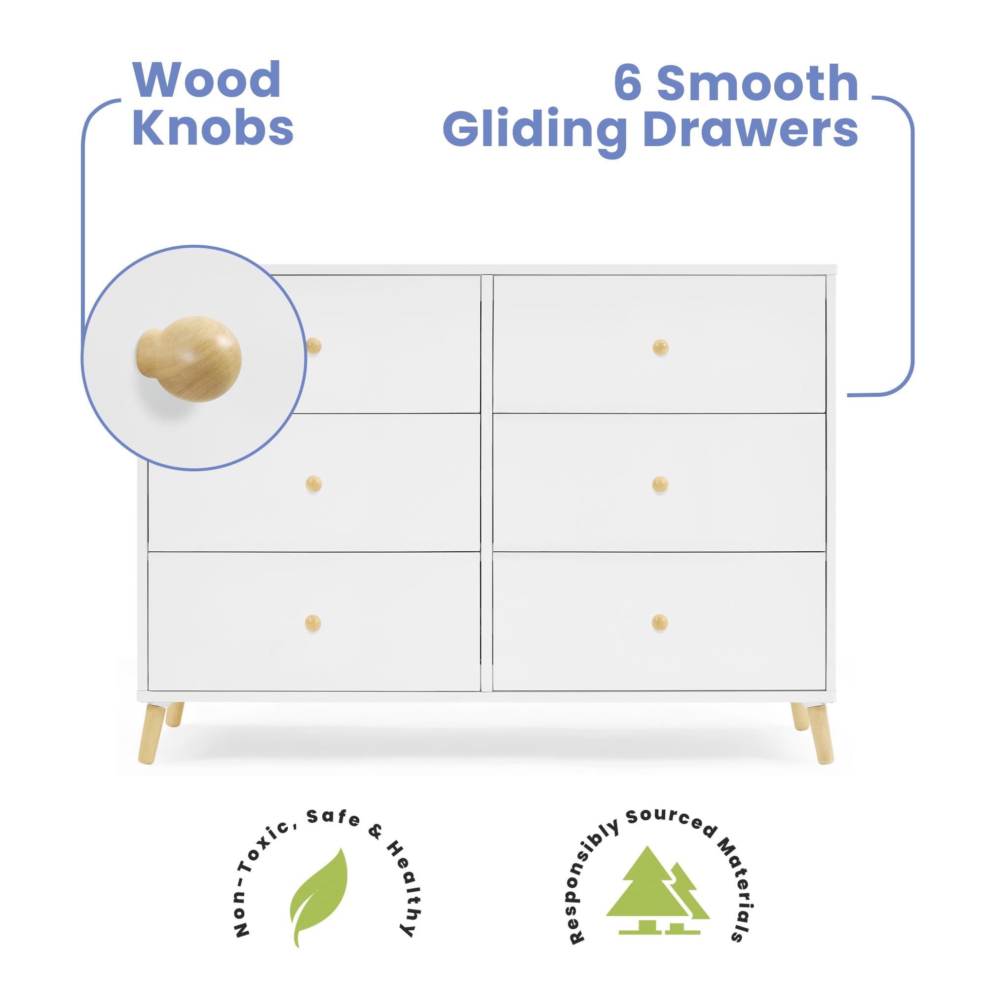6 Drawer Dresser with Interlocking Safety System