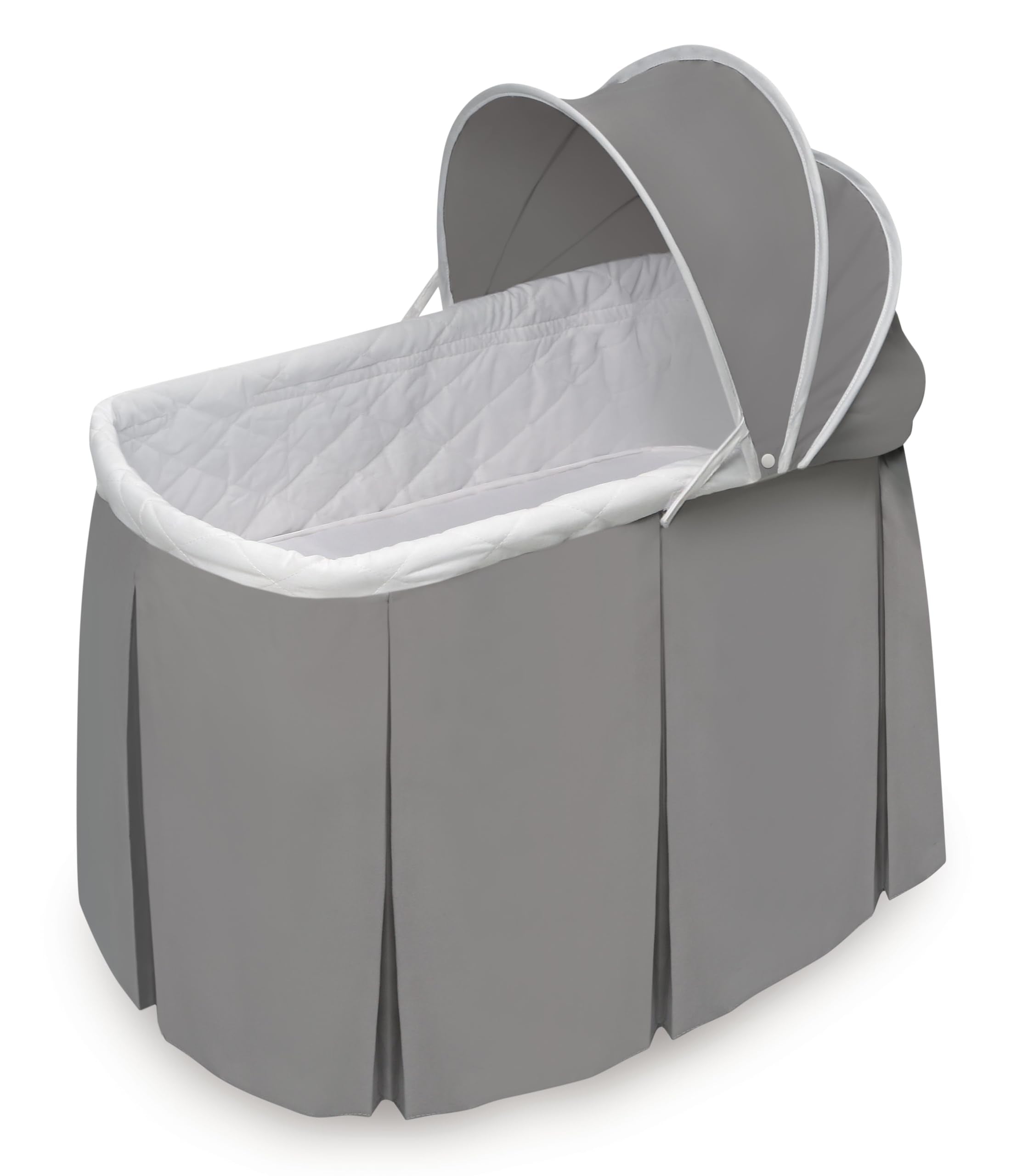 Rocking Doll Bassinet with Canopy and Storage Basket - Fits 18-20 Inch Dolls