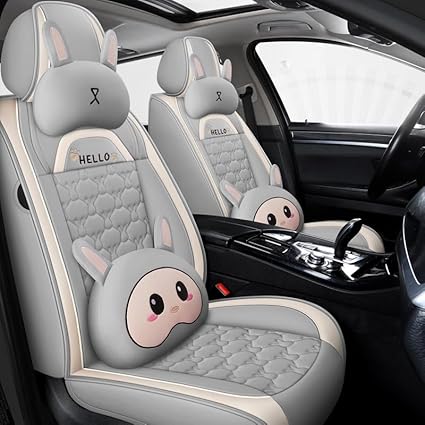 Cute Cartoon Rabbit Comfortable Car Seat Covers with Waterproof PU
