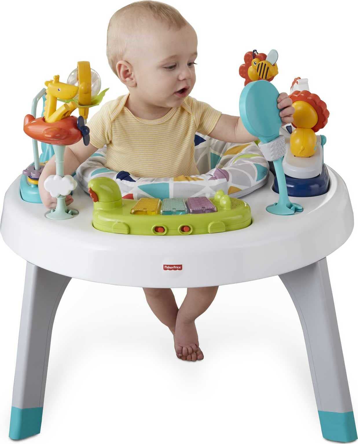Baby to Toddler Toy 2-In-1 Sit-To-Stand Activity Center with Music Lights and Spiral Ramp