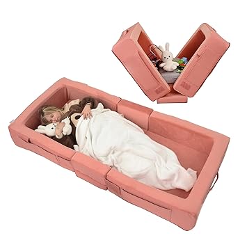 Toddler Travel Bed, Folding Floor Cot for Travel