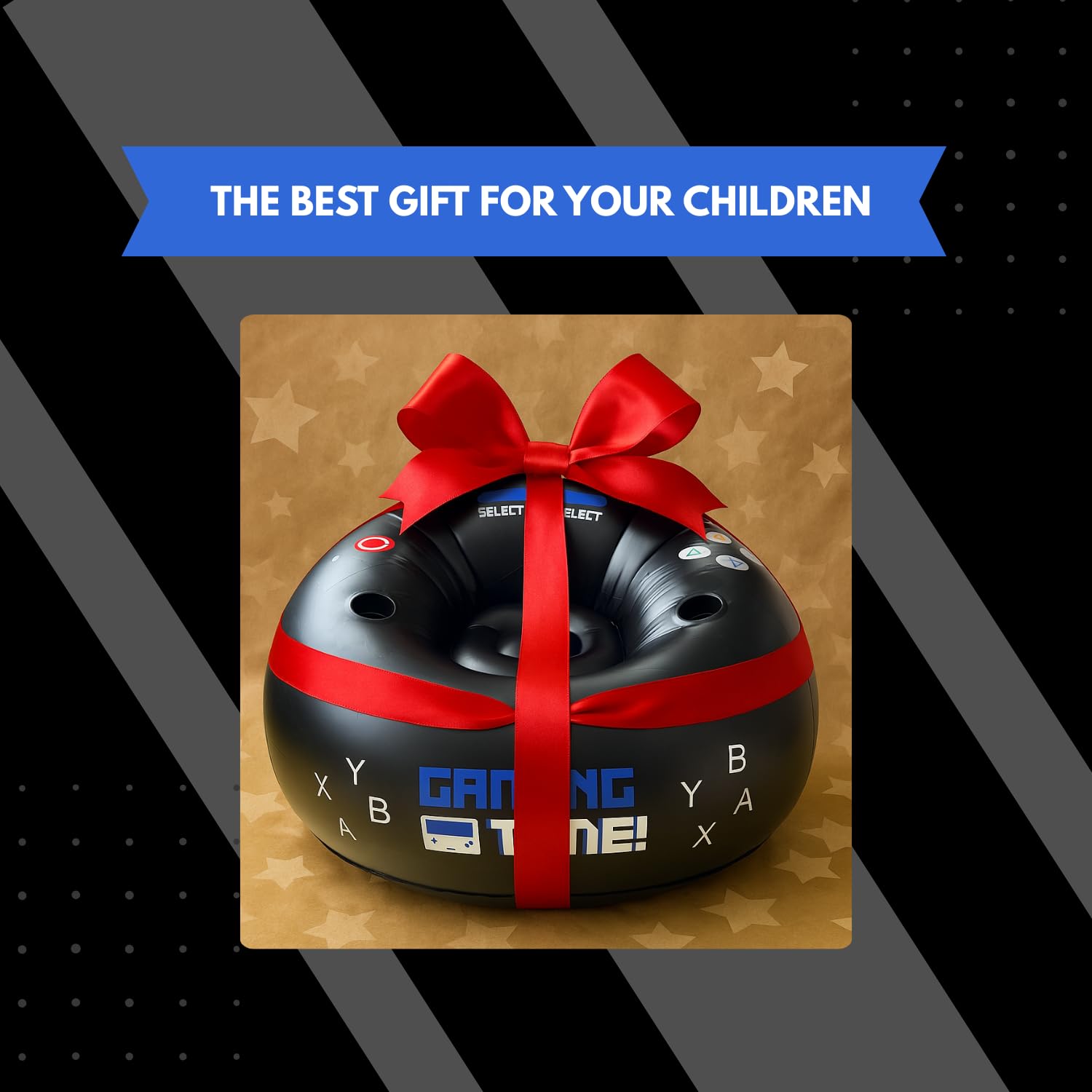 Inflatable Gaming Chair Kids Teens Cup Holders
