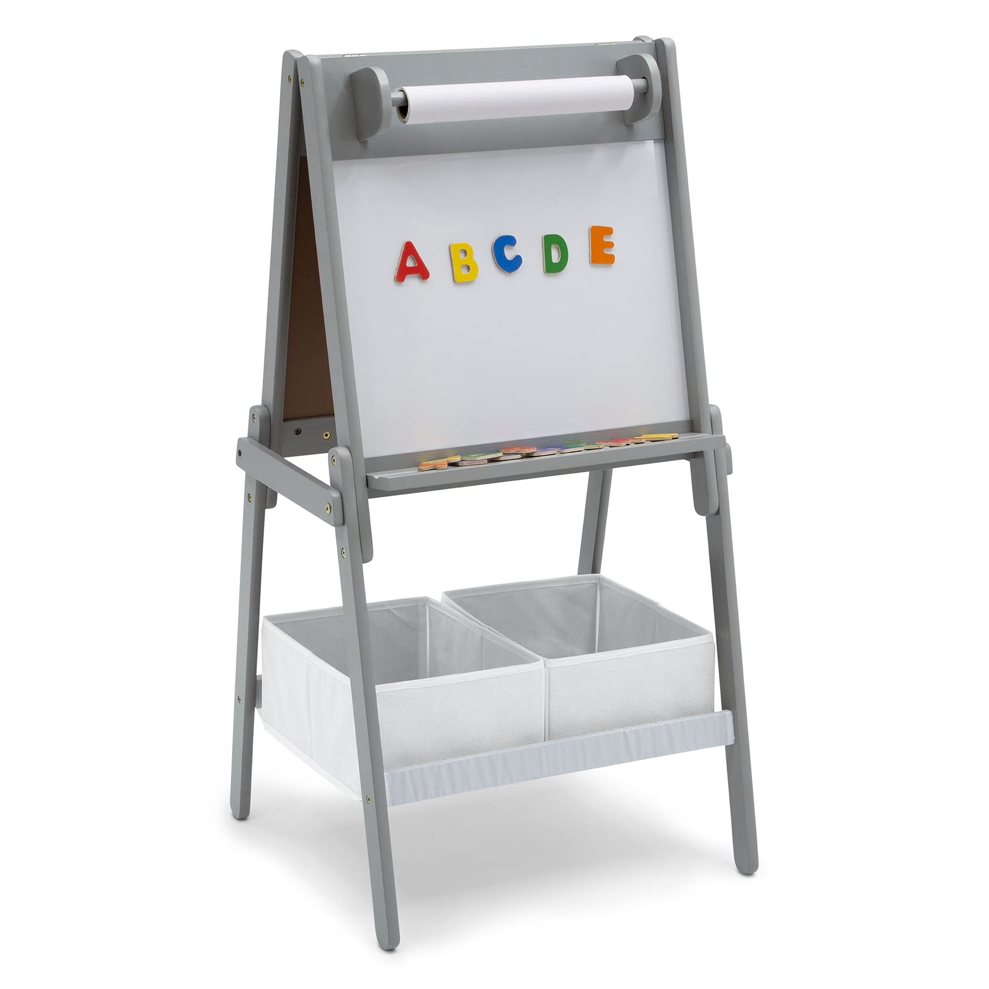 Double-Sided Art Easel with Storage and Paper Roll