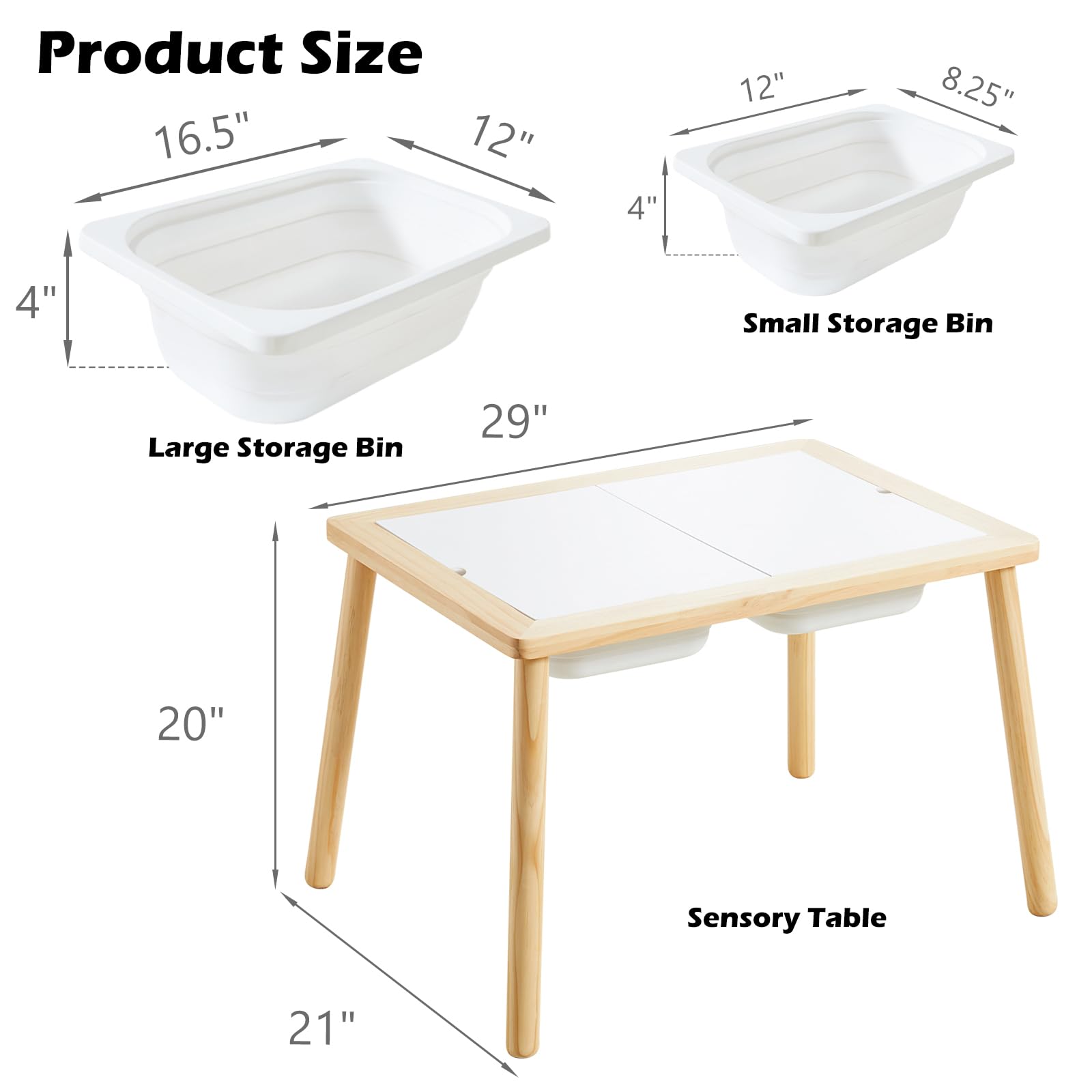 Sensory Table for Toddlers with Storage Bins