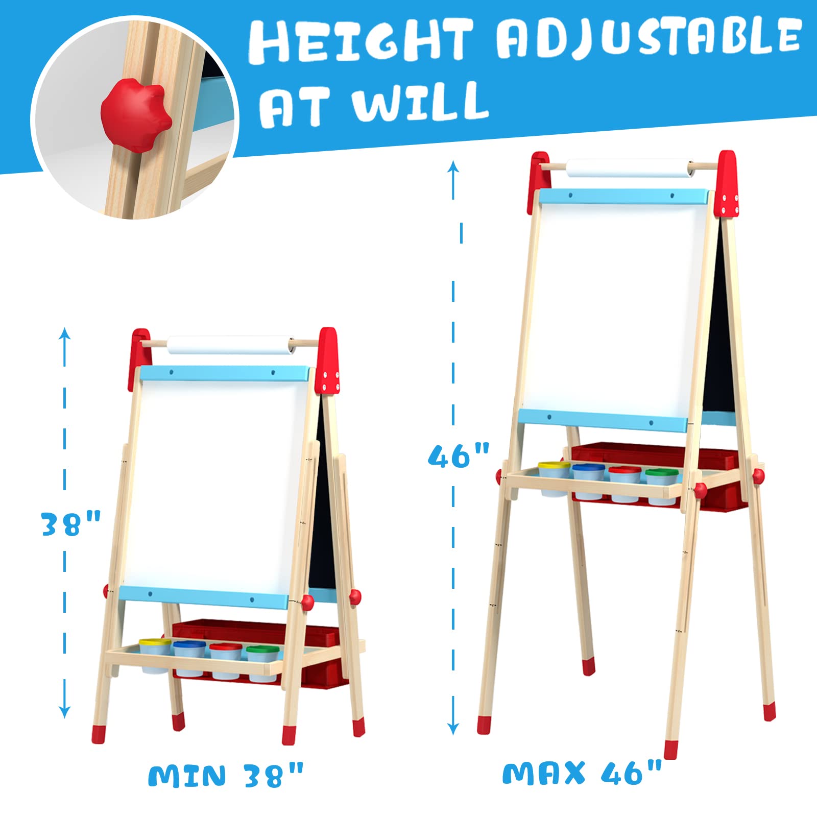 Adjustable Kids Art Easel with Complete Painting Set
