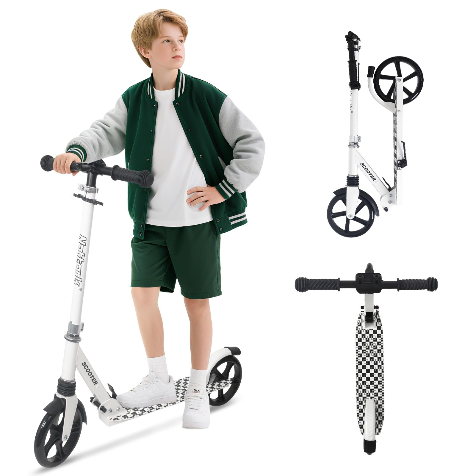 Kick Scooter for Kids 6+ Years Teens Adults - 220LB Weight Capacity