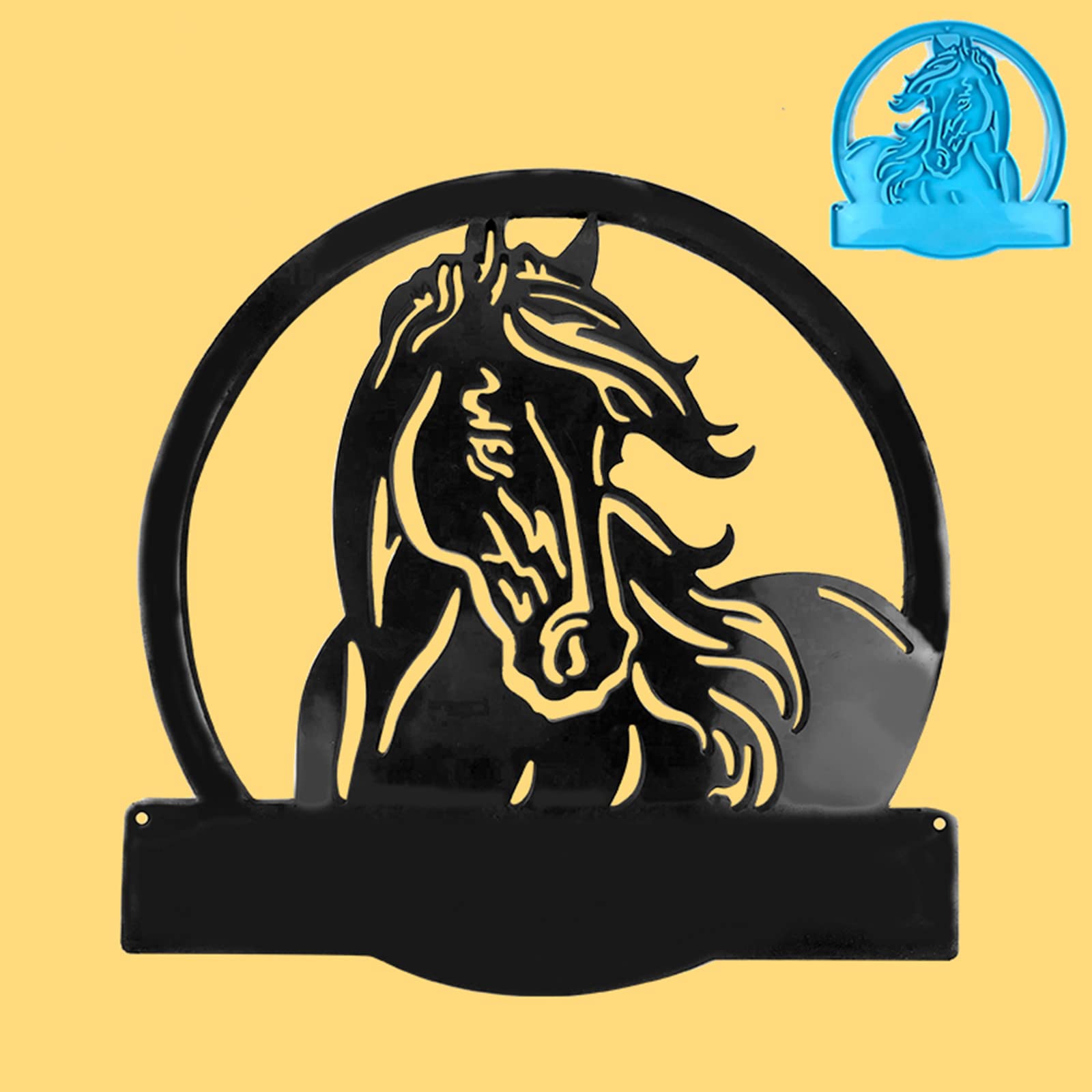 Farm Horse for Head Decor Epoxy Resin Farm Animal Horse for Head Pendant Horse Number