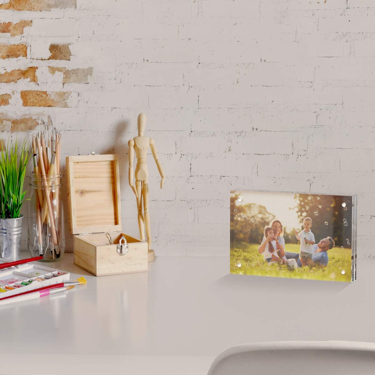 4x6 Acrylic Picture Frames 6 Pack, 20% Thicker Block