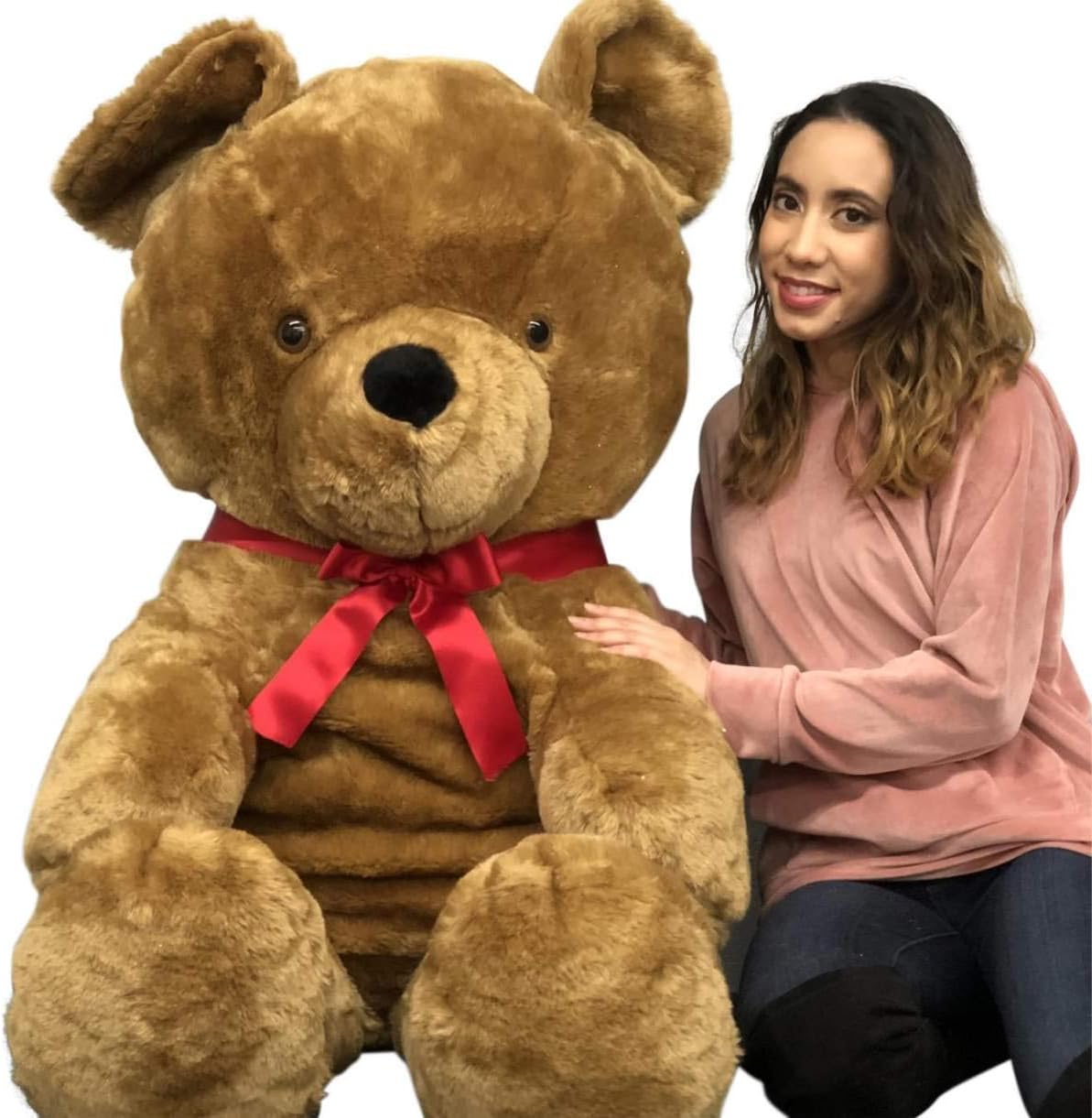 Giant Brown Teddy Bear, 54 Inches Soft Stuffed Animal Huge Weighs 18 Pounds Made in USA