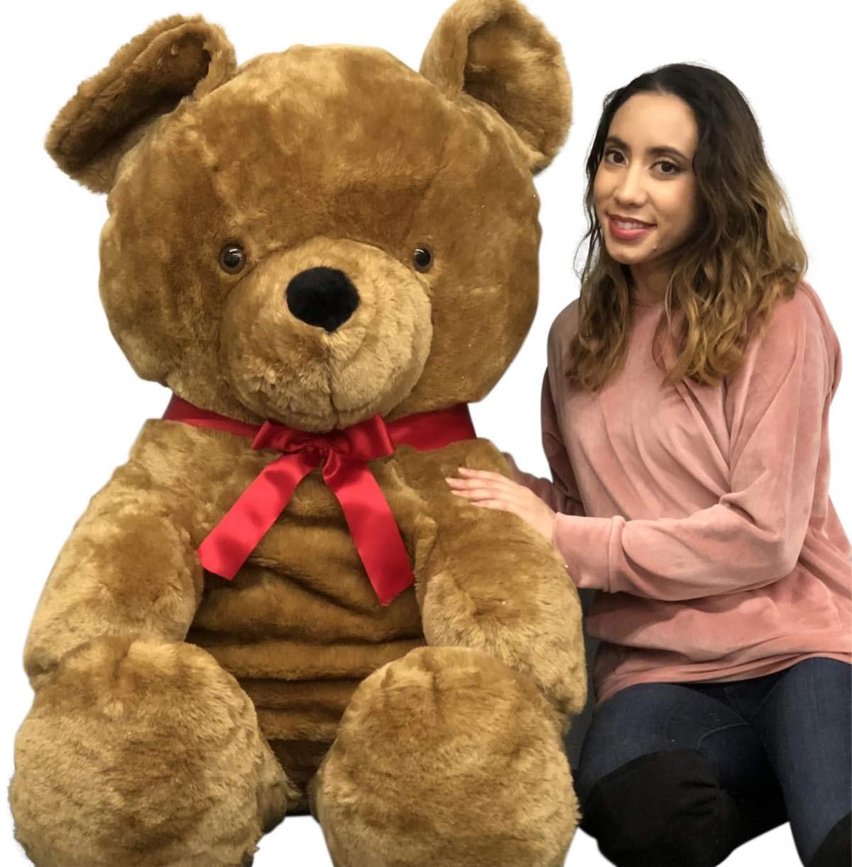 Giant Brown Teddy Bear, 54 Inches Soft Stuffed Animal Huge Weighs 18 Pounds Made in USA