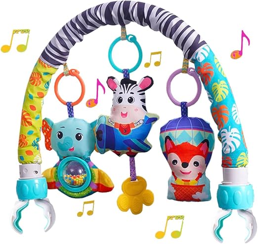 Baby Stroller Arch Toy, Clip On Arch Mobile for Bassinet with Universal Clamps