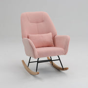 Chair with Ottoman and Pillow, Sherpa Furry Accent Arm Chair Lounger