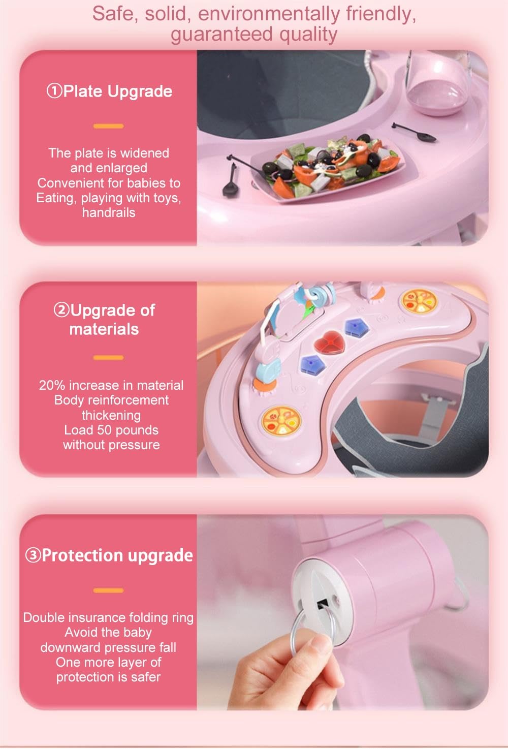 4-in-1 Folding Baby Walker with Music Toys