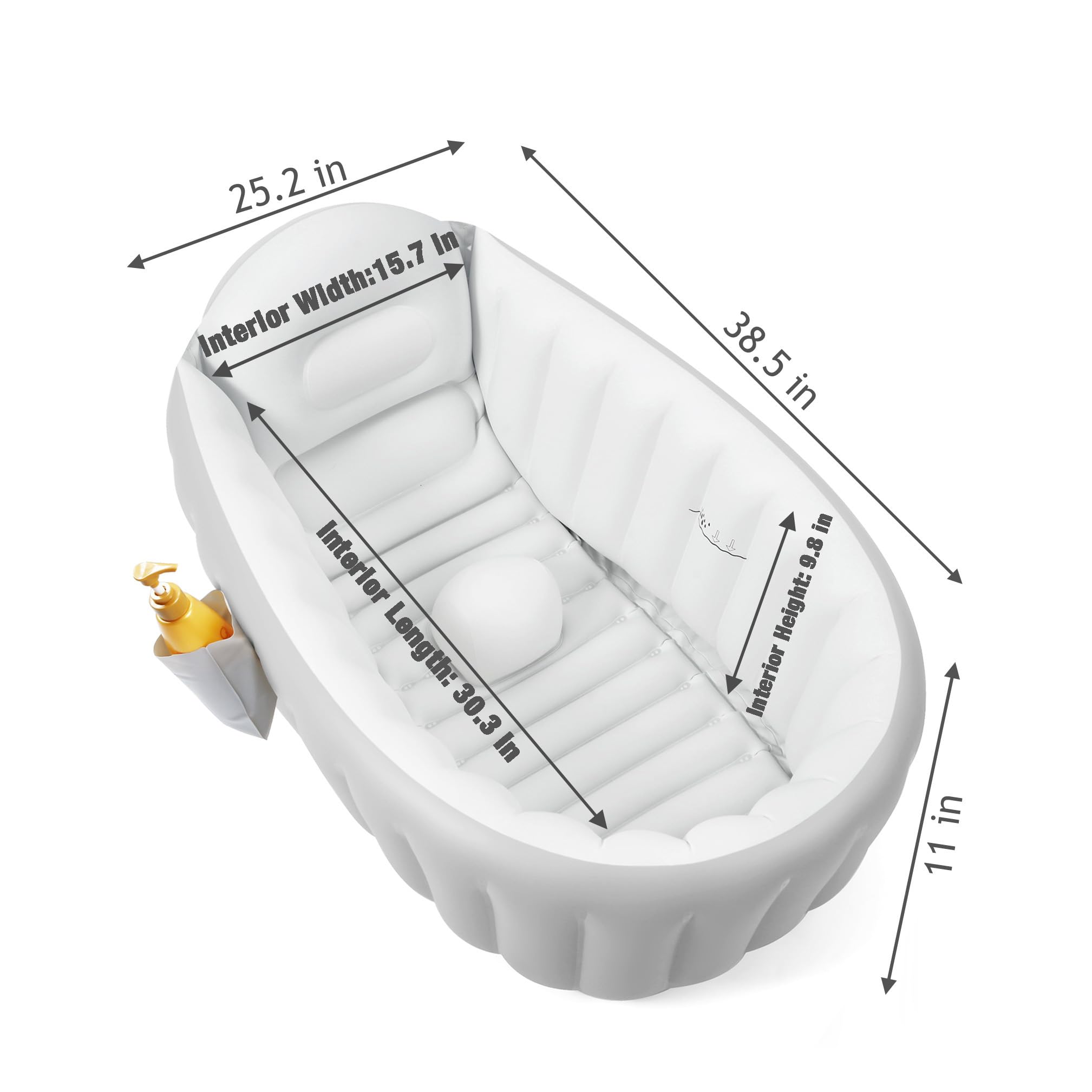 Baby Bathtub Toddler Tub for Shower, Collapsible Portable Bathtub for Kids