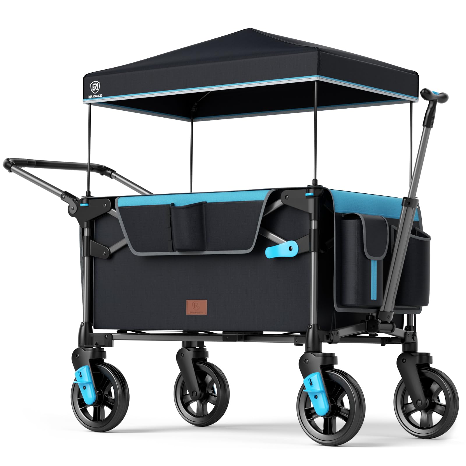 Ultra-Compact Wagon for 2 Kids, Travel Foldable Push Pull Wagon Stroller