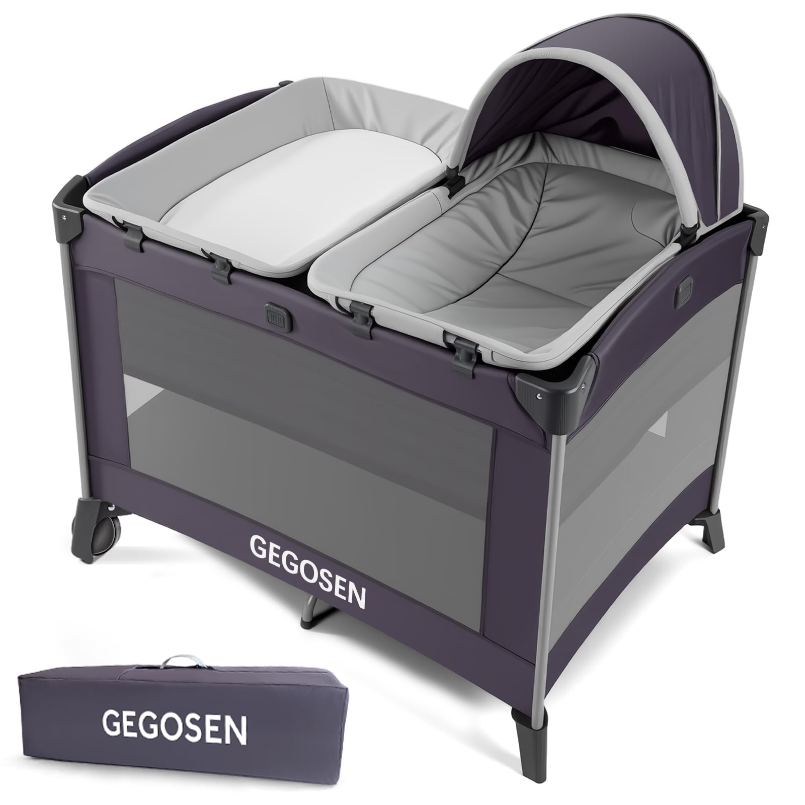 4-in-1 Portable Baby Playard with Bassinet and Changing Table