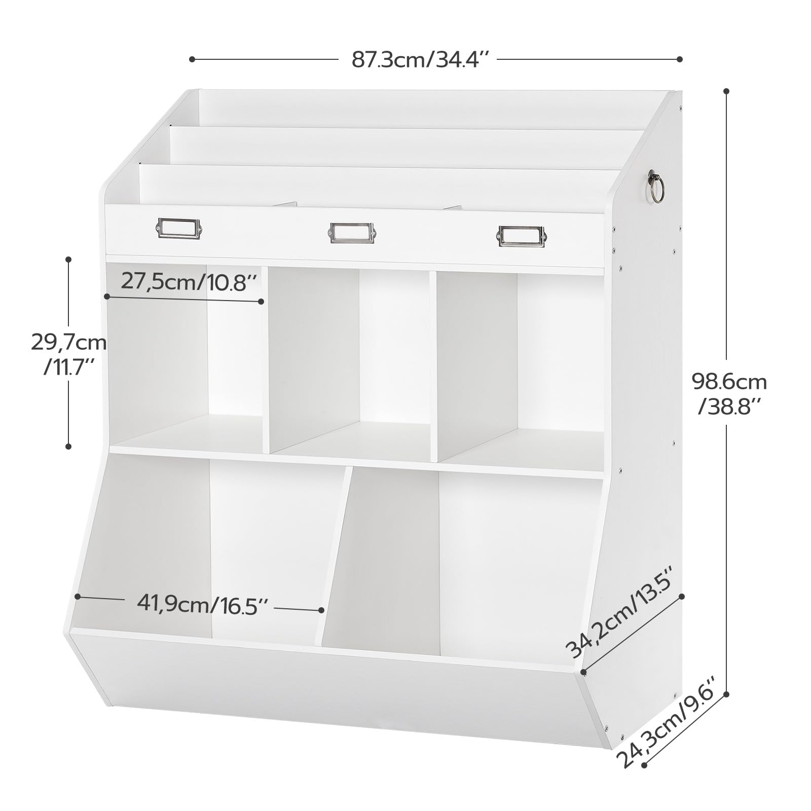 Kids Bookshelf with Toy Storage Organizer