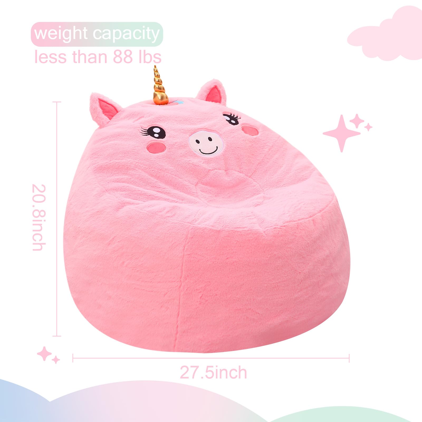 Unicorn Bean Bag Chair for Kids