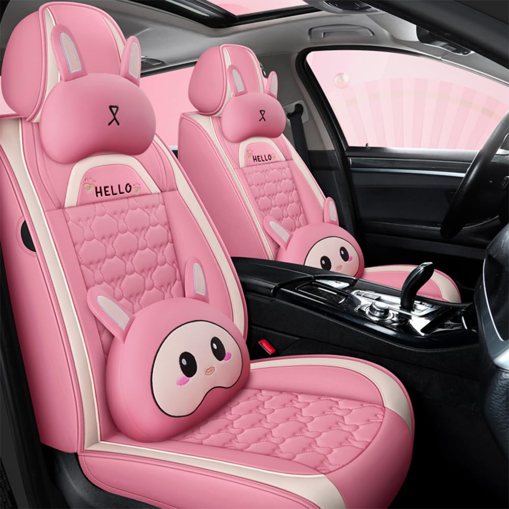 Cute Cartoon Rabbit Comfortable Car Seat Covers with Waterproof PU