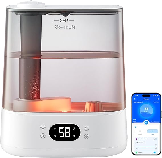 Smart Humidifiers for Bedroom, 6L Cool Mist Top Fill for Large Room
