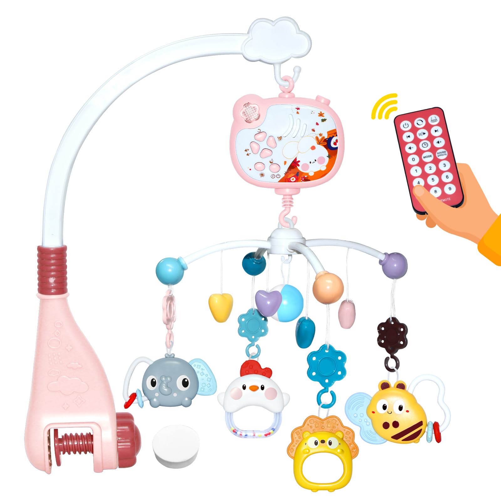 Baby Crib Mobile with Music and Night Lights,Mobile for Crib with Rotation