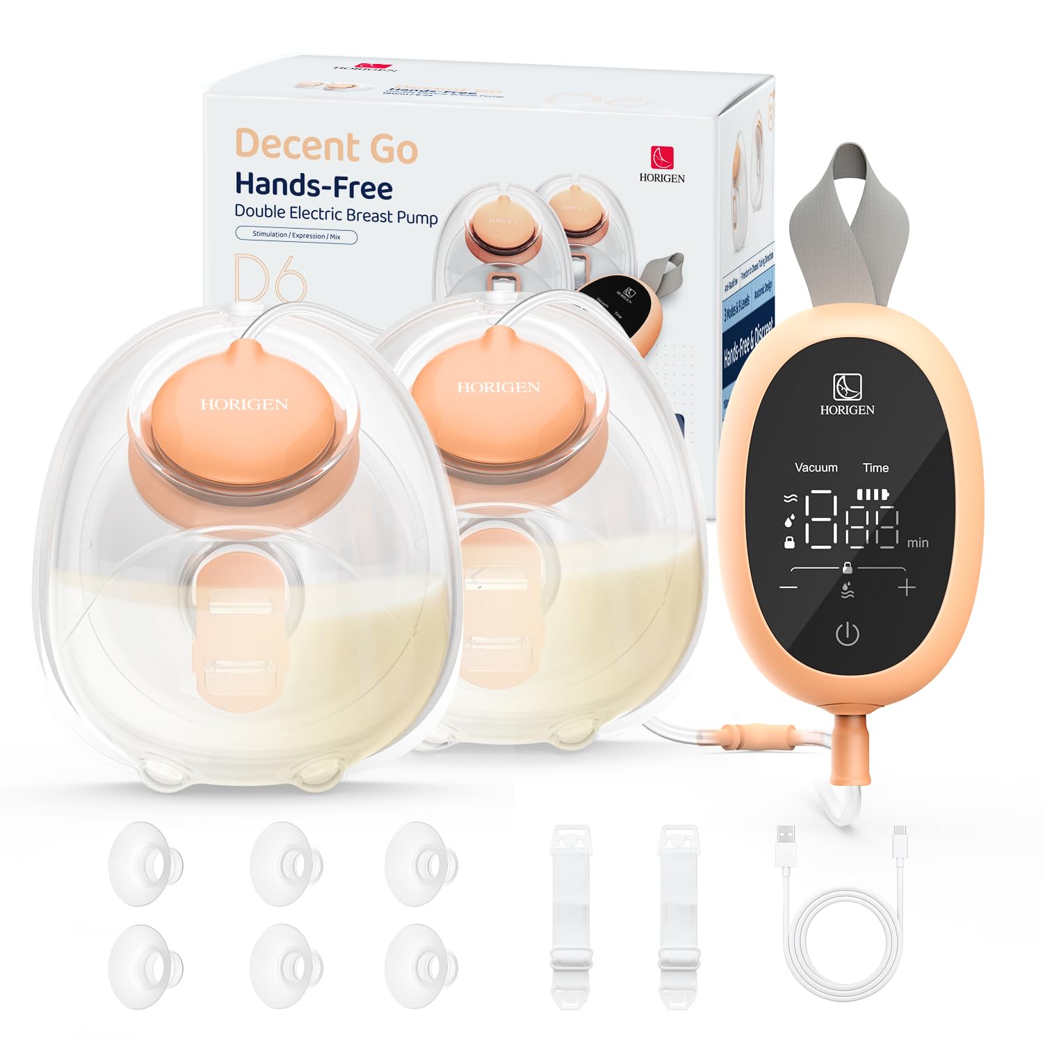 Wearable Hands Free Breast Pump D6, Portable Breastfeeding Pumps
