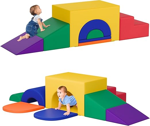 Soft Foam Climbing Blocks Set – Large 5-in-1 Soft Play Toys Crawling & Sliding Climbing