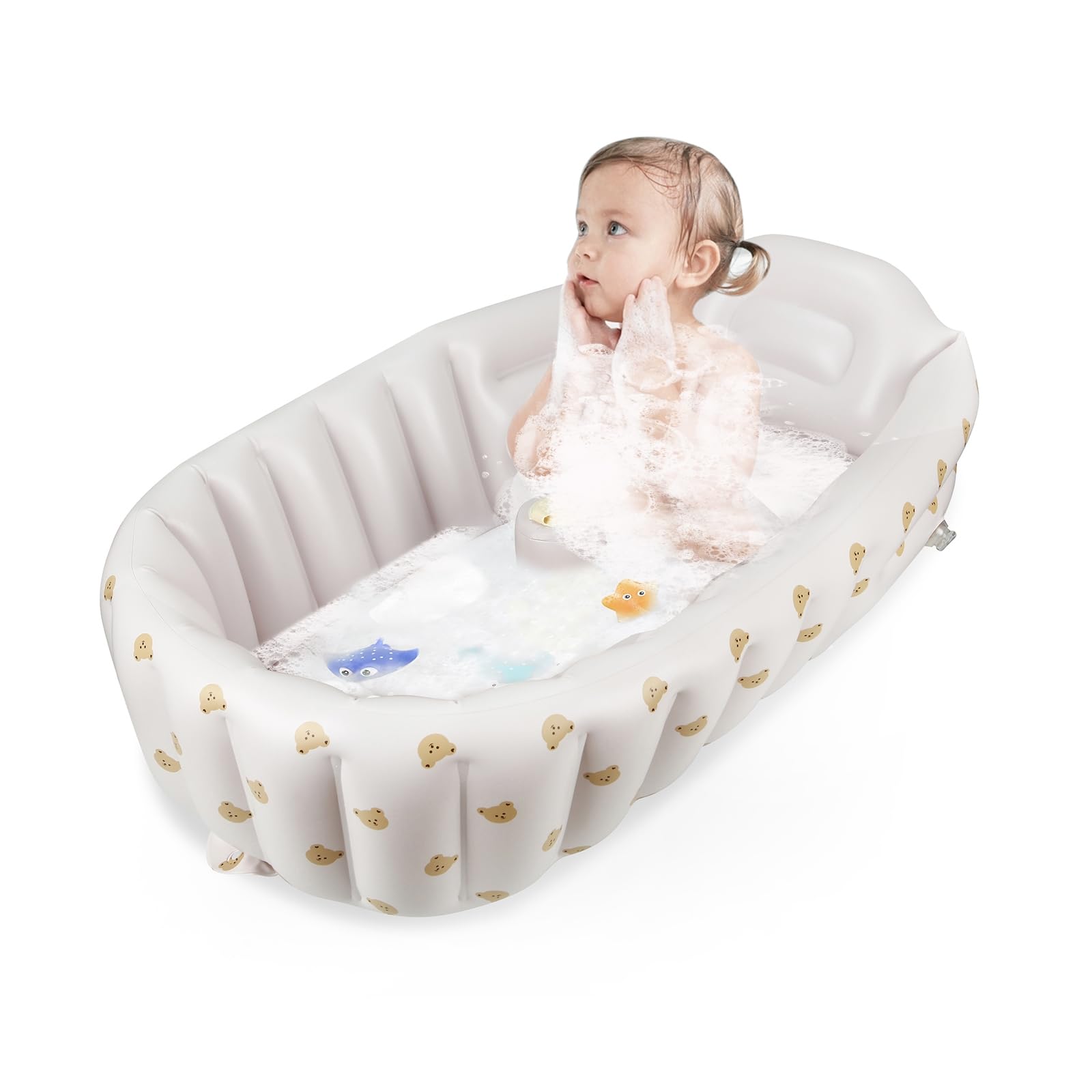 Inflatable Bathtub for Toddlers, Collapsible Portable Bathtub for Kids Travel Baby Bathtub