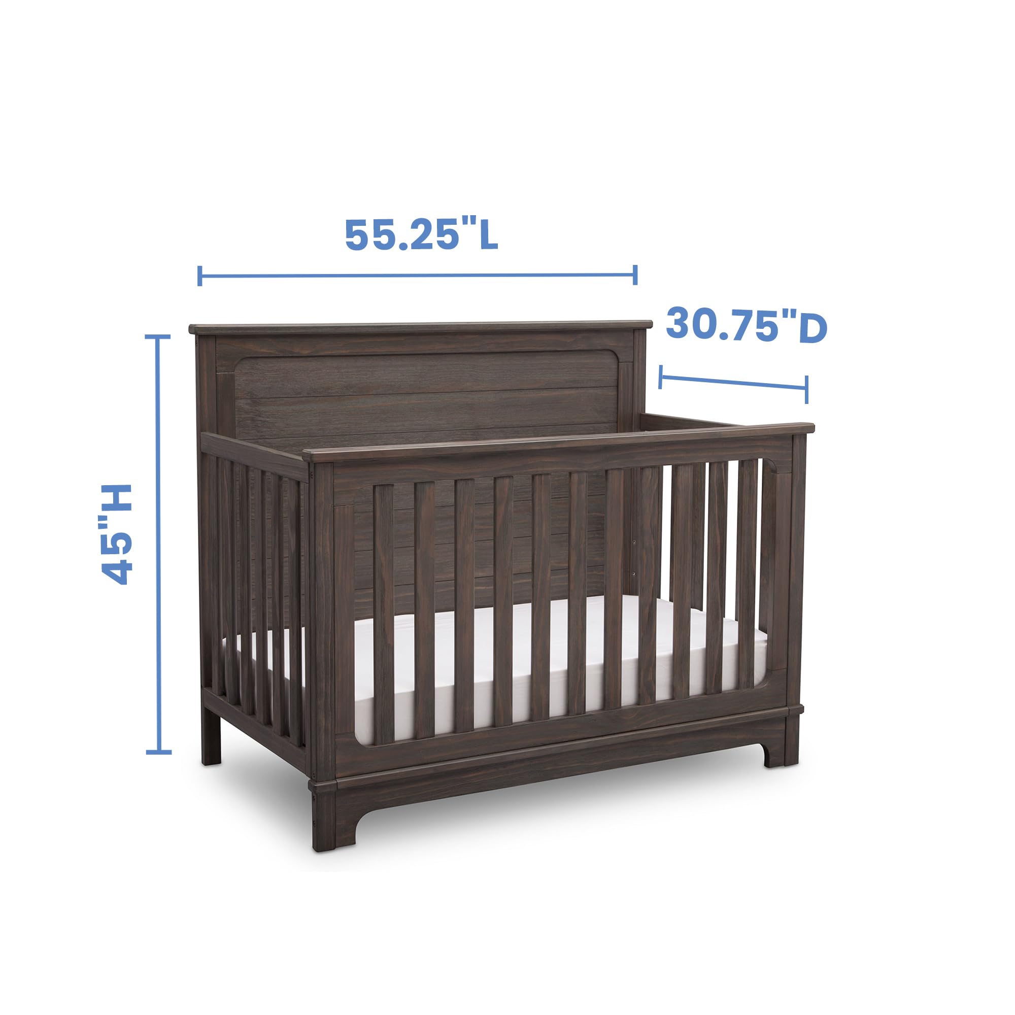 Monterey 4-in-1 Convertible Crib Rustic Grey