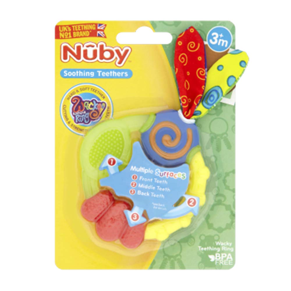 Wacky Teething Ring, Multicolor (Pack of 16)
