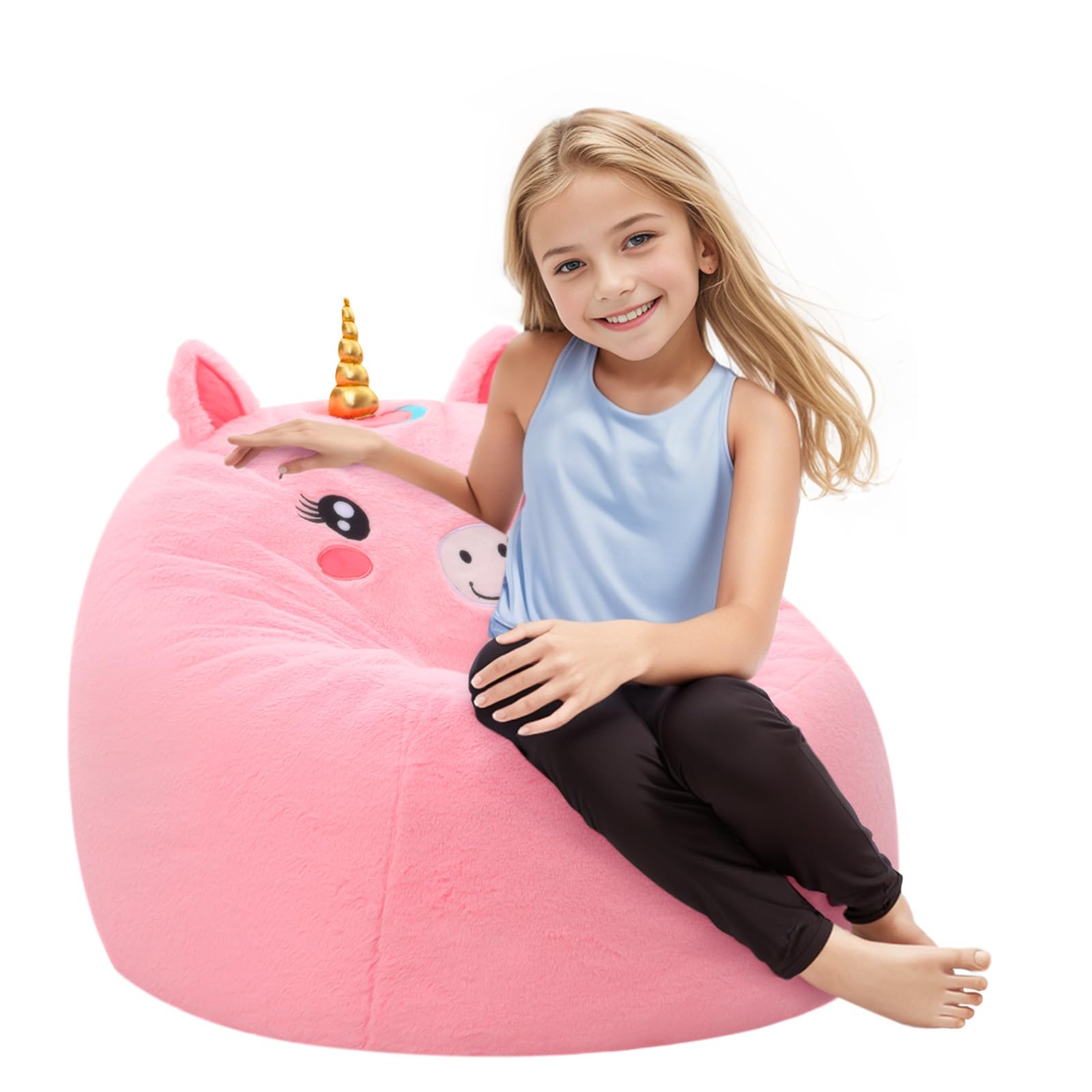 Unicorn Bean Bag Chairs for Kids, Toddler BeanBag Sofa