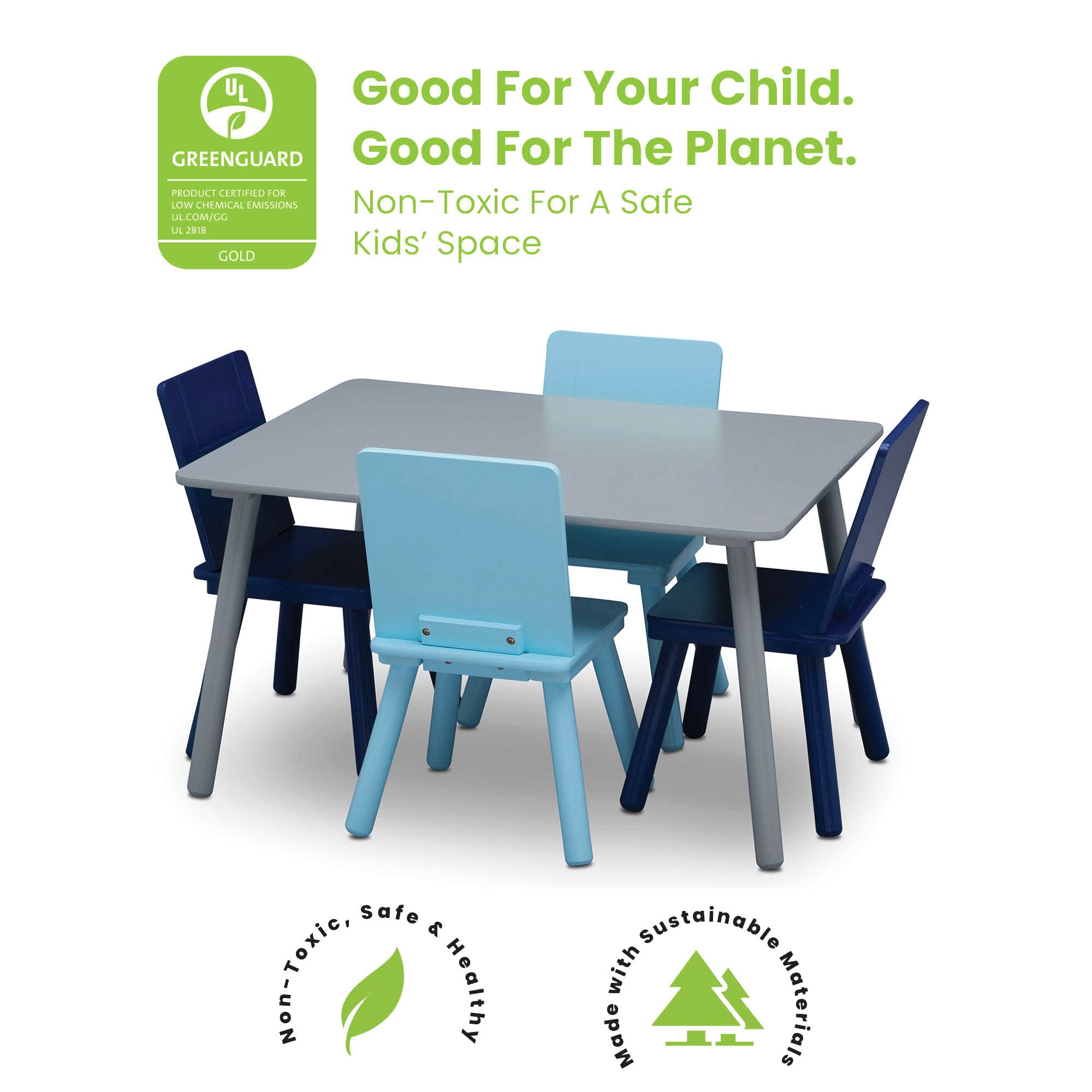 Kids Table and Chair Set with 4 Chairs