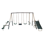 Recreation Crestview Outdoor Play Kids Metal Backyard Playset Swing Set