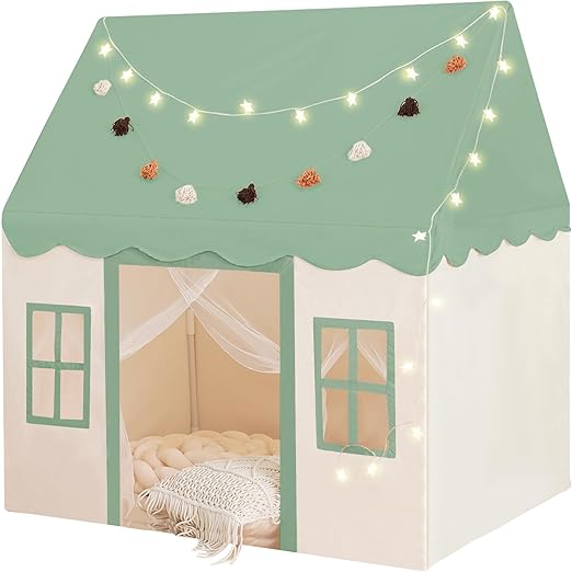 Mat, Star Light Large Kids Playhouse with Windows Easy to Wash