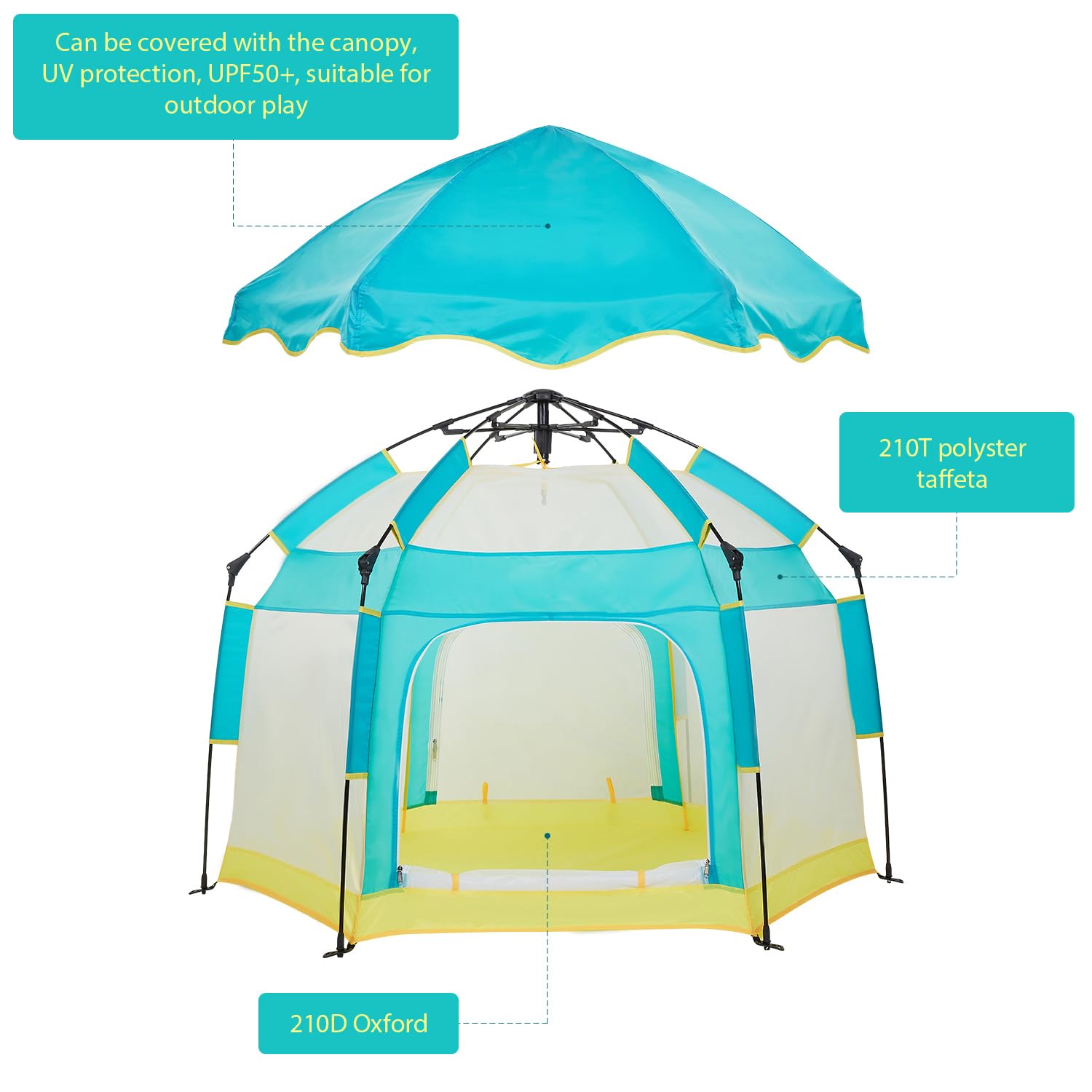 Portable Baby Playpen with Canopy