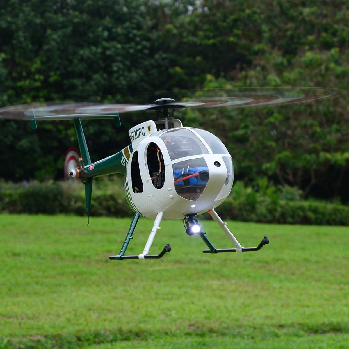 Roban RC Helicopter MD-500E 470 Size RTF Version 2 Blades Green White Hughes