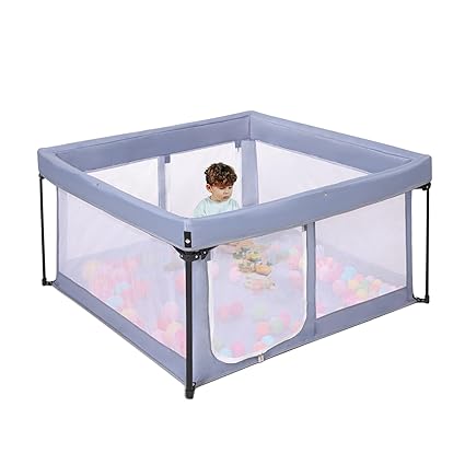 Portable Baby Playpen with Padded Floor, Foldable Play Yard for Babies and Toddlers