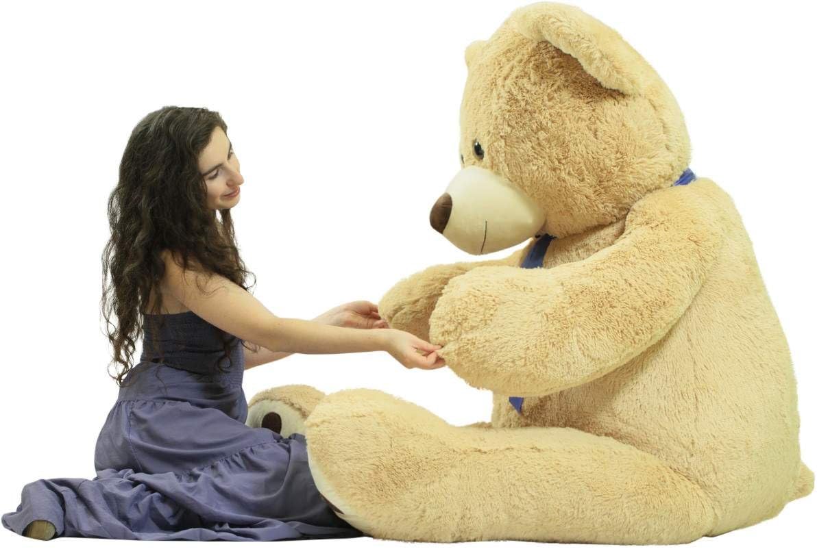 6 Foot Teddy Bear Custom Personalized Soft Giant Stuffed Animal Beige Color