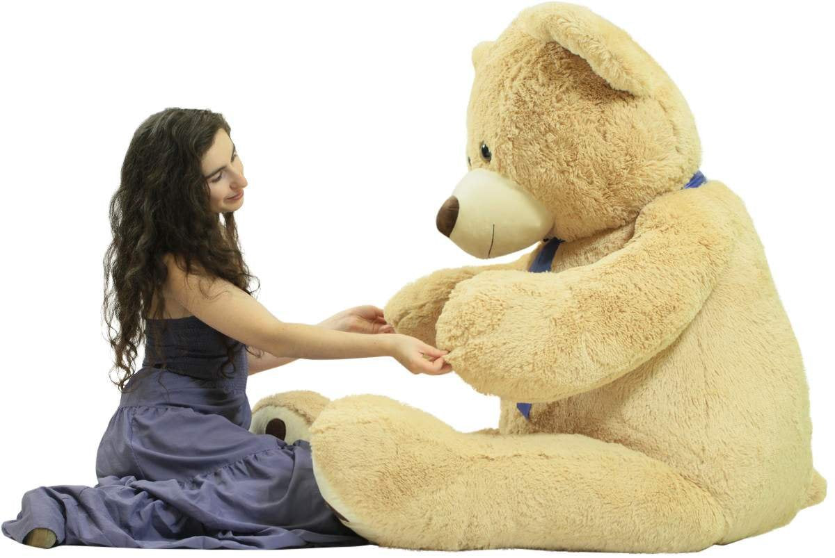 6 Foot Teddy Bear Custom Personalized Soft Giant Stuffed Animal Beige Color