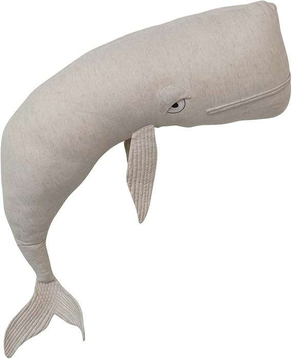 White Cotton and Linen Octopus Shaped Pillow