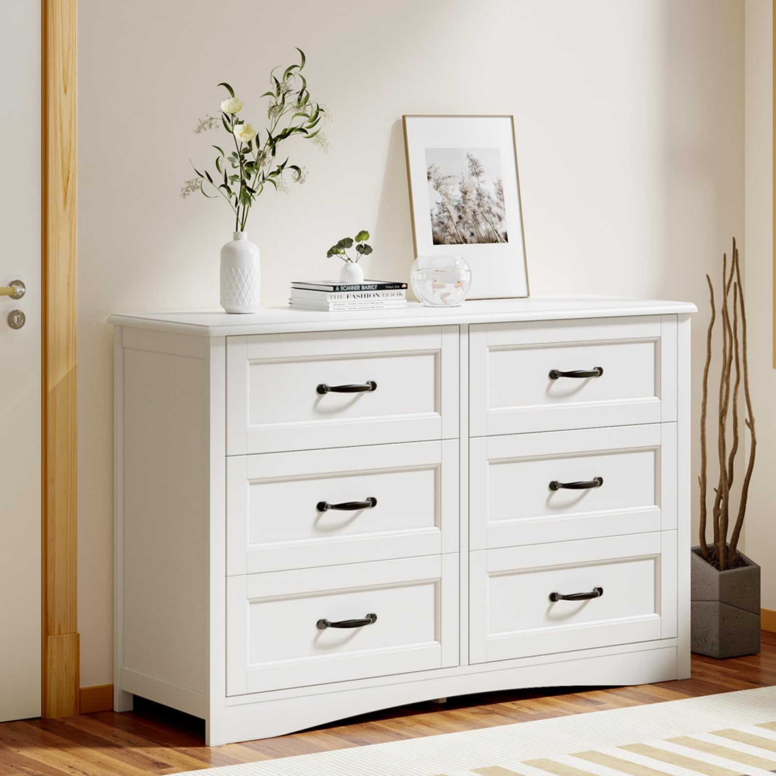 Drawer Dresser for Bedroom - 47" Wooden Dresser Modern Chest
