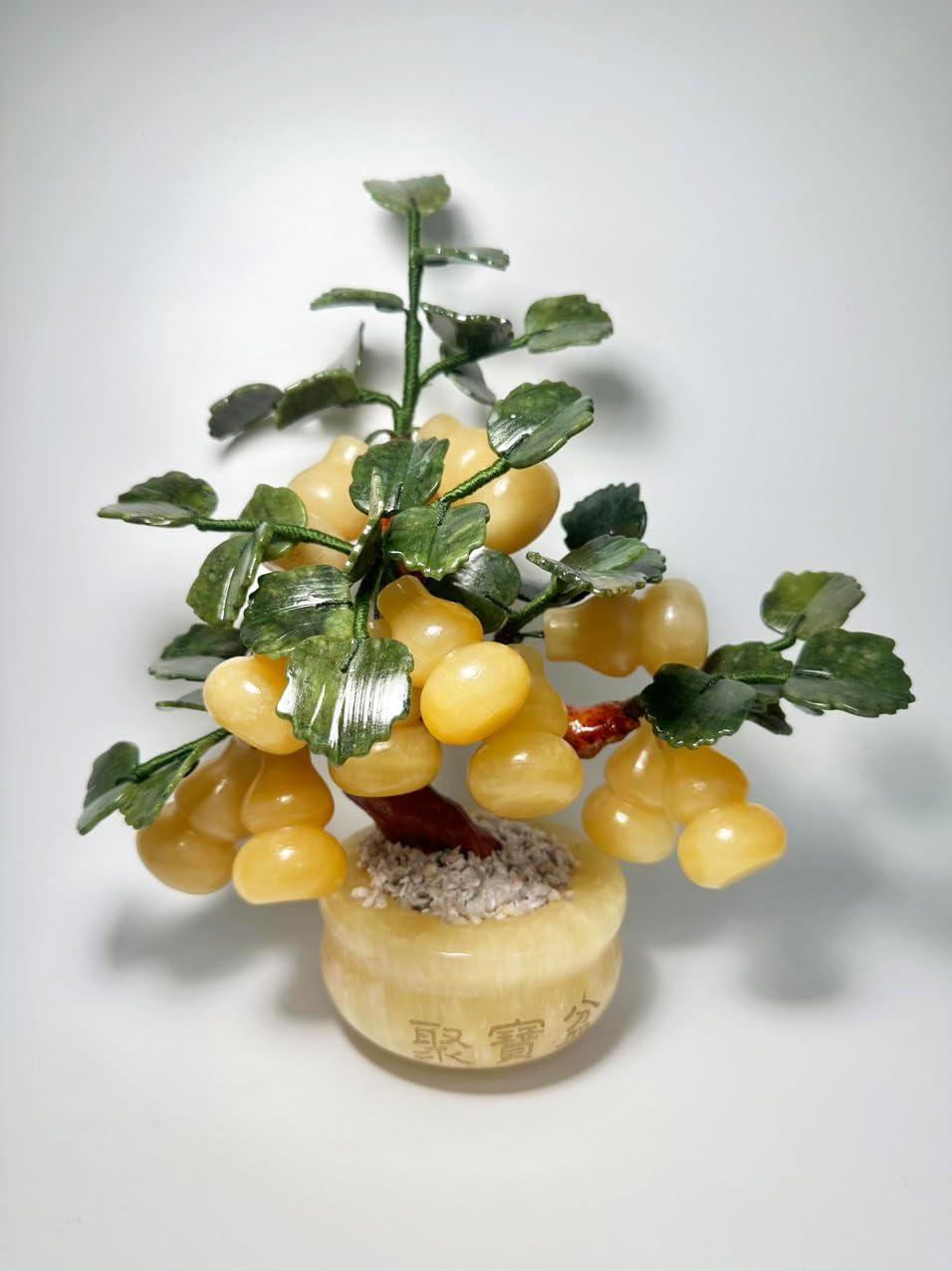 SHOP Feng Shui Yellow Jade Gourd Money Tree, Artificial Trees