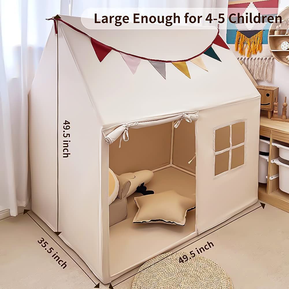 Kids Indoor Play Tent Playhouse with Pennant Banners