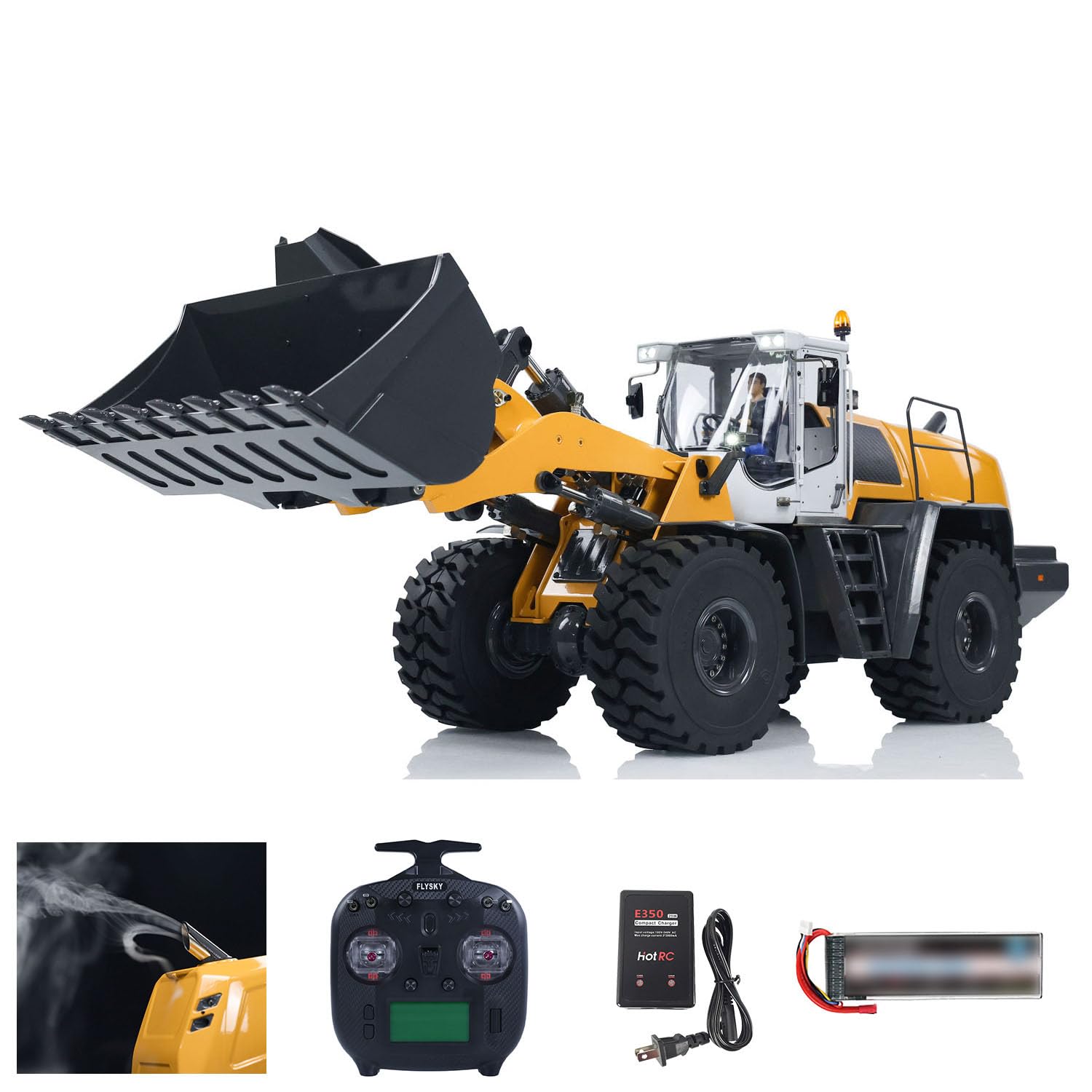 XDRC 580 1/14 Metal RC Hydraulic Loader RTR Engineering Vehicles Smoke Lights