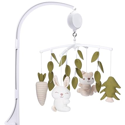 Crib Mobile 35 Lullaby Muisc, Organic Cotton Baby Mobiles for Cribs & Pack N Play